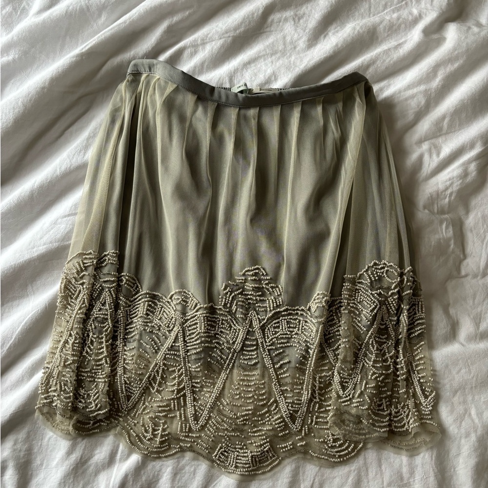 Kimchi Blue Soft Gray Beaded Skirt